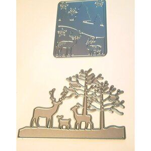 Metal Cutting dies dear and winter wonderland scene Lot of 2 scrapbooking/card m